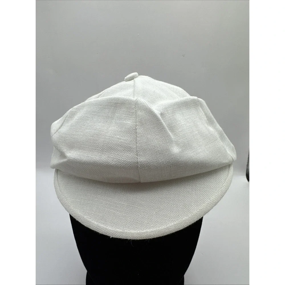 Vintage‎ Peckett The English Eton Toddler Or Doll Lined Newsboy Hat White Linen